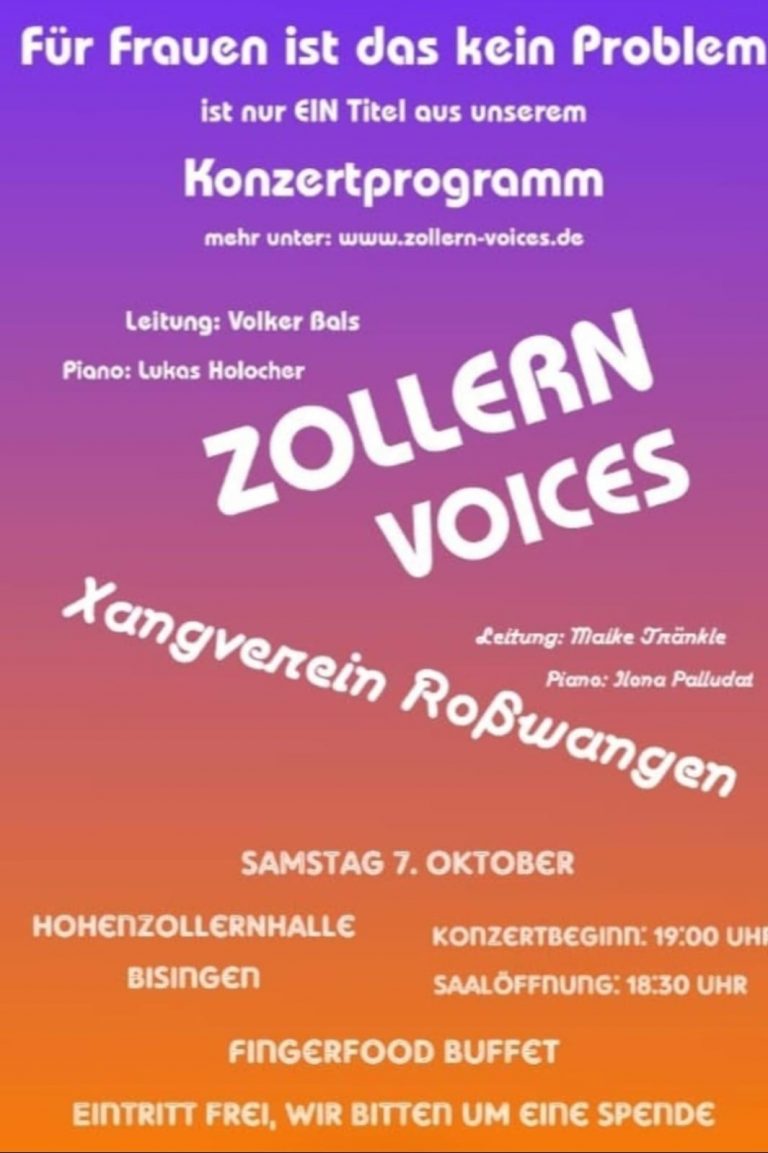 Xangverei singt in Bisingen beim Konzert der Zollern Voices